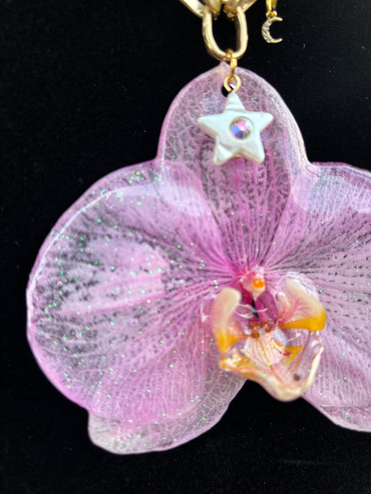 Collar de Orquídea XL Rosada