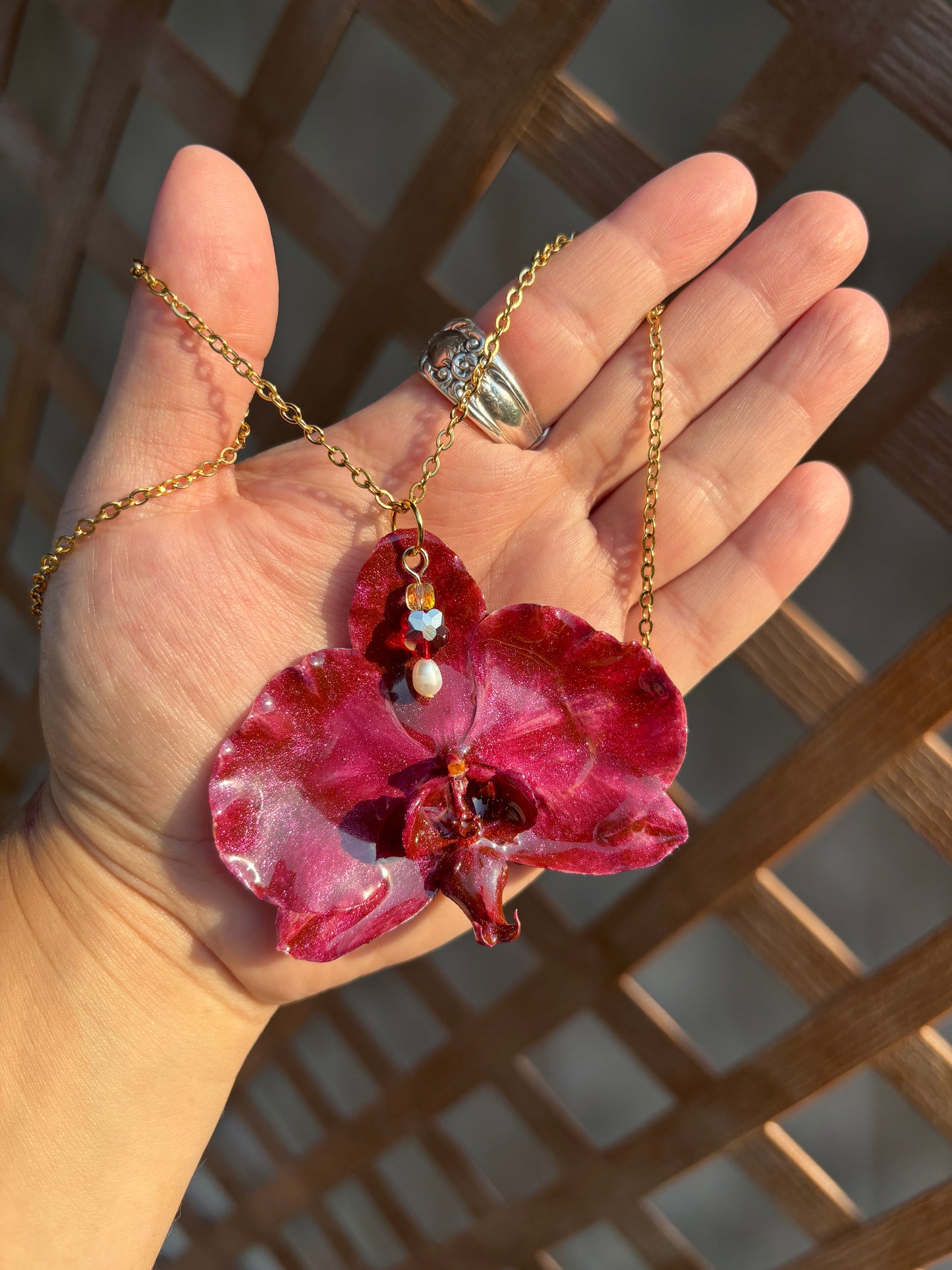 Collar de Orquídea Burgandy