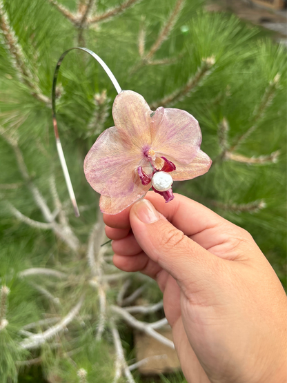 Medium Orchid Headband with Pearl