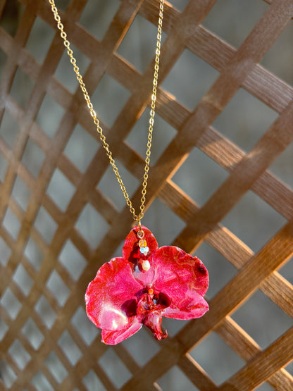 Collar de Orquídea Burgandy