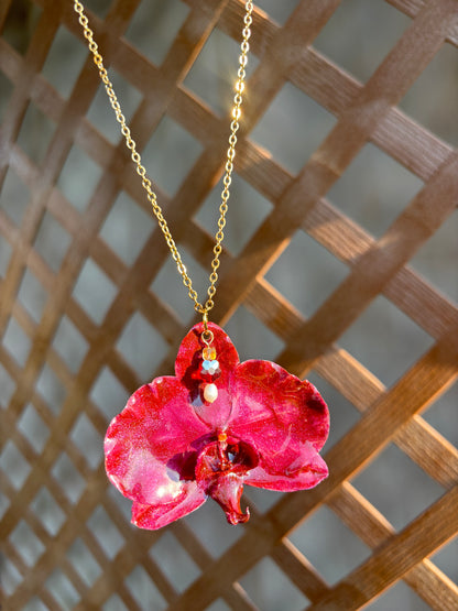 Collar de Orquídea Burgandy