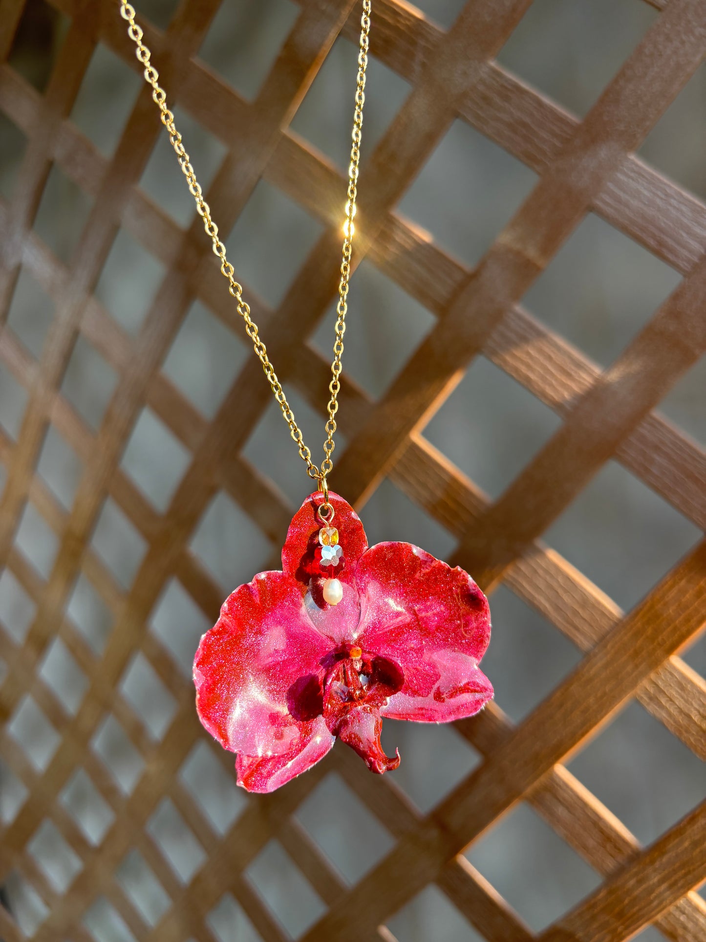 Collar de Orquídea Burgandy