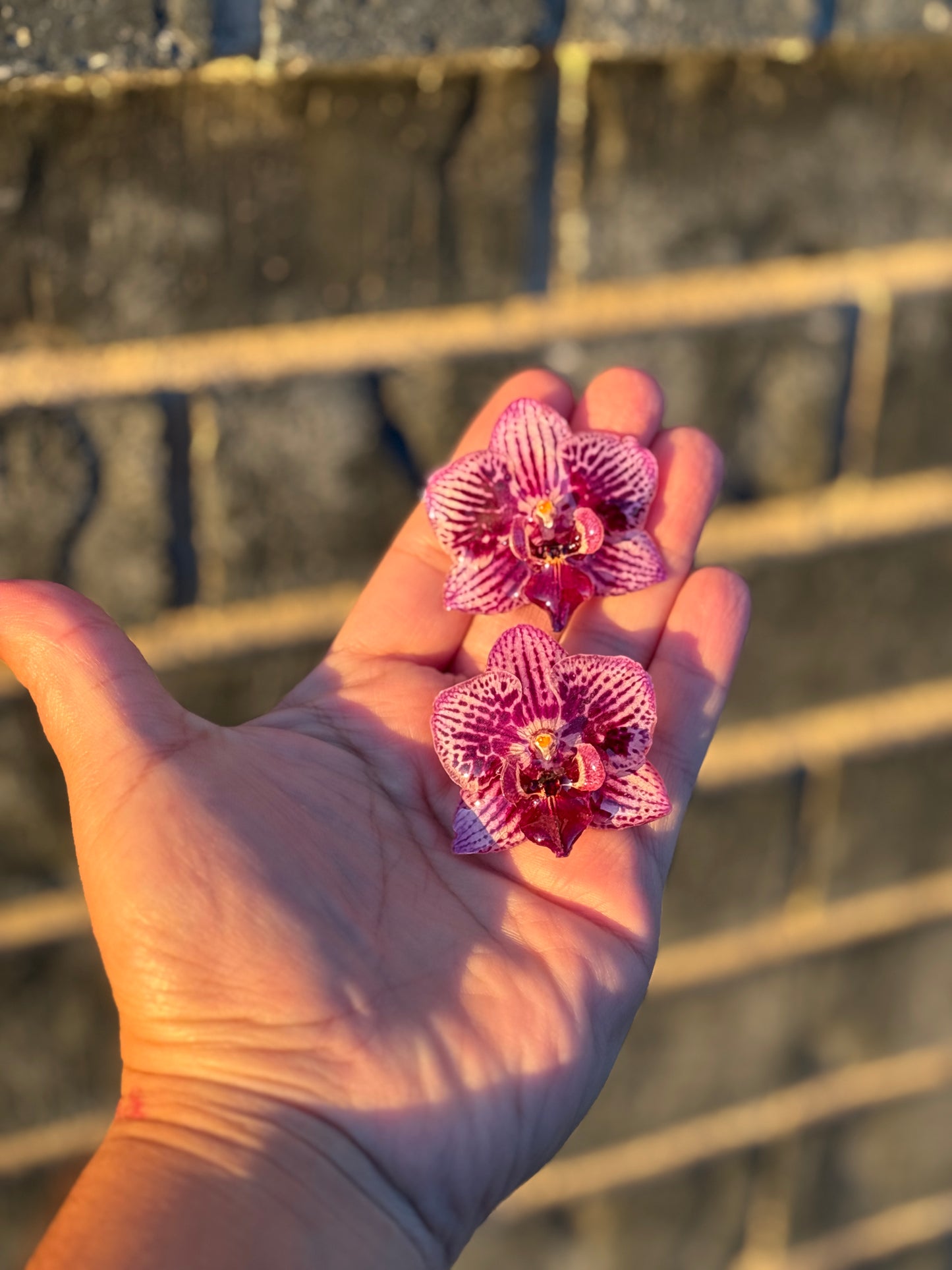 Mini Orchid Stud Earrings (Pueple+White) 💜🌱✨
