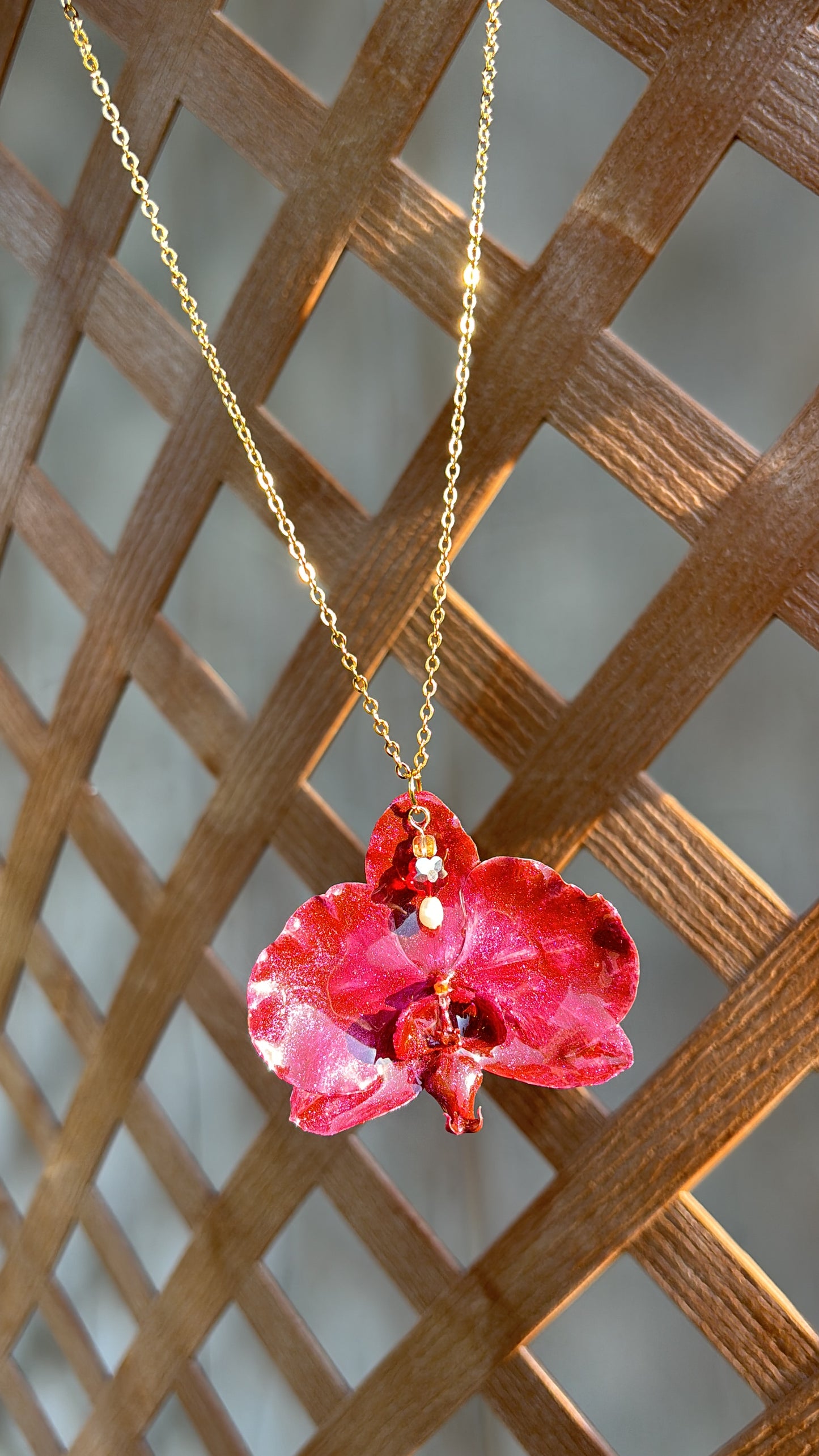 Collar de Orquídea Burgandy