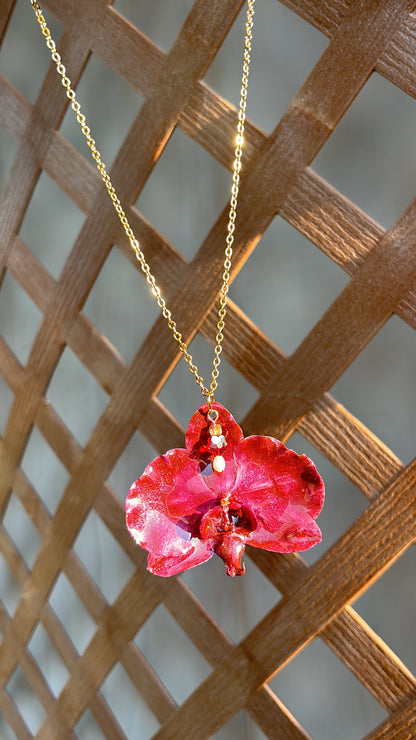 Collar de Orquídea Burgandy