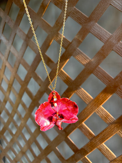 Collar de Orquídea Burgandy